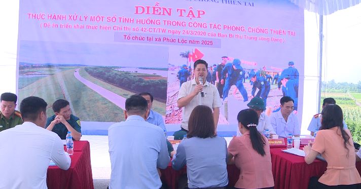 Xã Phúc Lộc tổ chức Diễn tập thực hành xử lý một số tình huống trong công tác phòng, chống thiên tai- Ảnh 5.