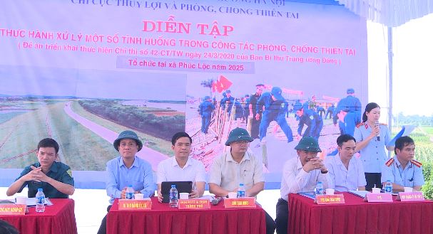 Xã Phúc Lộc tổ chức Diễn tập thực hành xử lý một số tình huống trong công tác phòng, chống thiên tai- Ảnh 1.