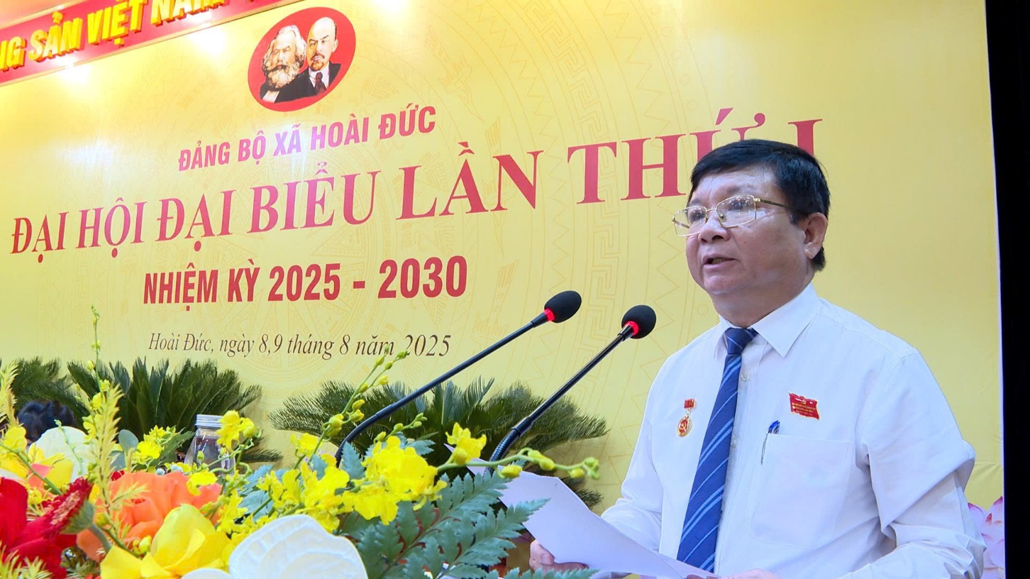 Ngày làm việc thứ nhất Đại hội đại biểu Đảng bộ xã Hoài Đức lần thứ I, nhiệm kỳ 2025-2030- Ảnh 3.