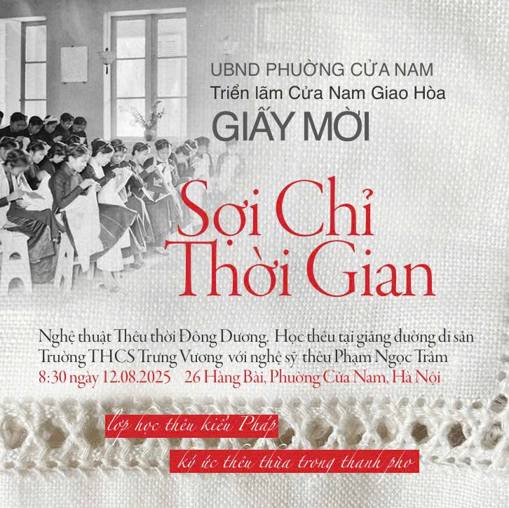 SỢI CHỈ THỜI GIAN - 
Sự kiện nghệ thuật cộng đồng
LỚP HỌC THÊU ĐỒNG KHÁNH - TRƯNG VƯƠNG
- Ảnh 1.