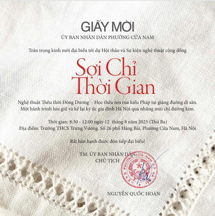 SỢI CHỈ THỜI GIAN - 
Sự kiện nghệ thuật cộng đồng
LỚP HỌC THÊU ĐỒNG KHÁNH - TRƯNG VƯƠNG
- Ảnh 2.