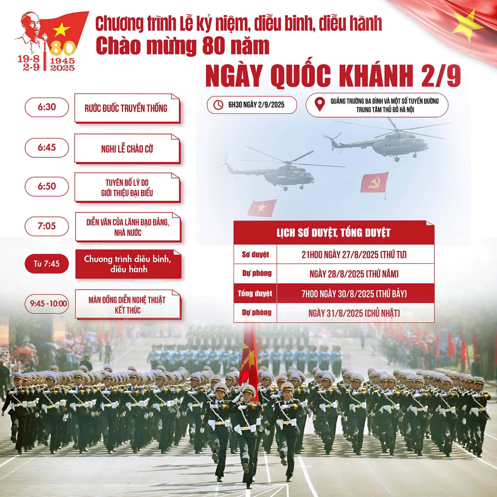 Lịch trình chi tiết Lễ diễu binh, diễu hành 2/9 tại Hà Nội- Ảnh 3.