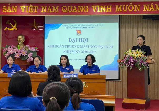 TRƯỜNG MẦM NON ĐẠI KIM TỔ CHỨC THÀNH CÔNG ĐẠI HỘI CHI ĐOÀN NHIỆM KỲ 2025 - 2027- Ảnh 1.