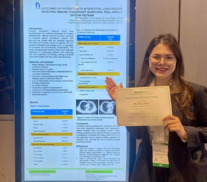 Bác sĩ Bệnh viện Ung Bướu Hà Nội nhận giải thưởng "Nghiên cứu viên trẻ" tại Hội nghị Ung thư quốc tế- Ảnh 1.