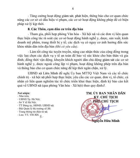 UBND xã Liên Minh triển khai Chỉ thị số 14/CT-UBND ngày 10/9/2025 của UBND Thành phố về tăng cường quản lý hoạt động hành nghề y, dược ngoài công lập- Ảnh 4.