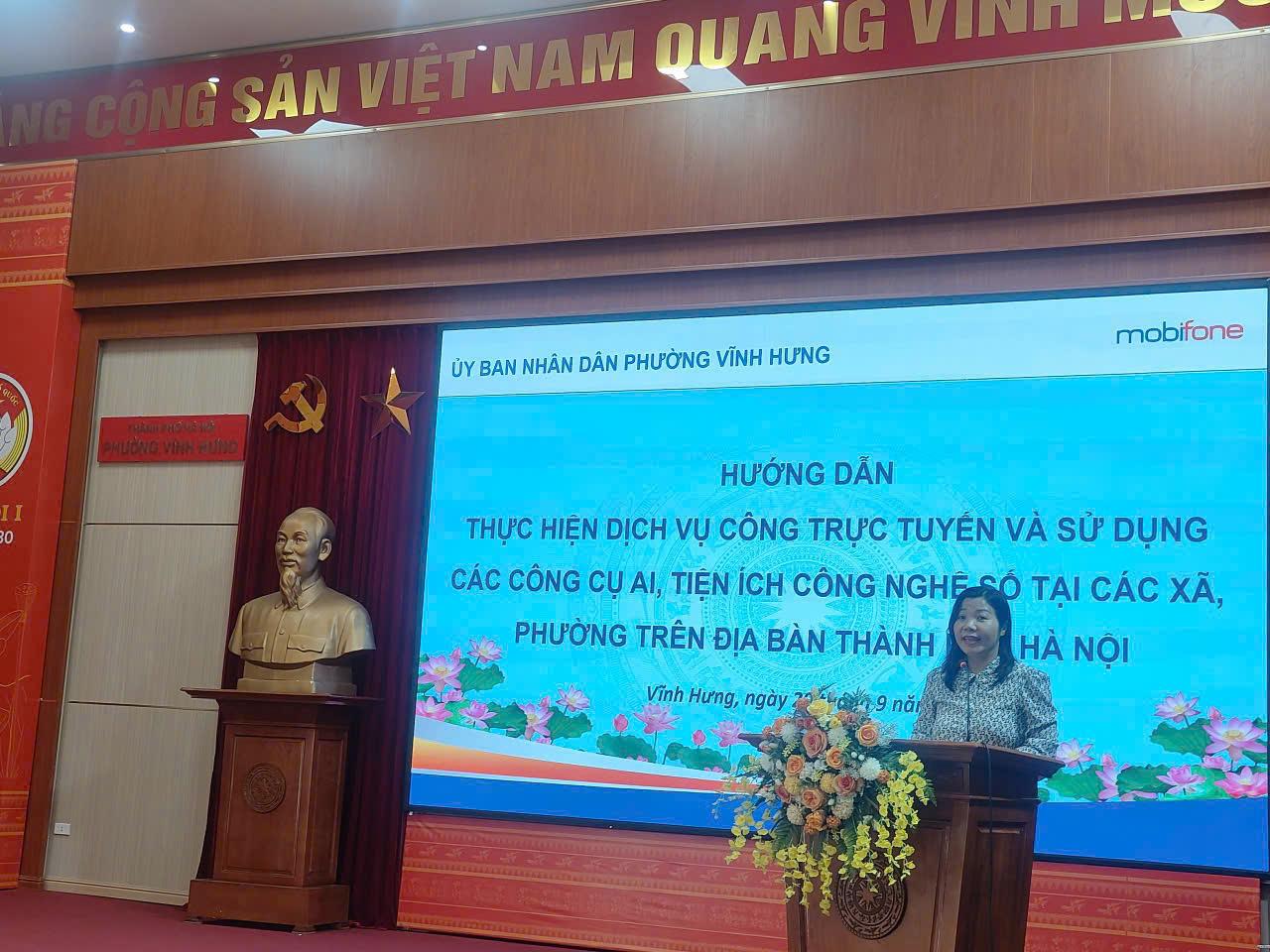 PHƯỜNG VĨNH HƯNG: TẬP HUẤN CHUYỂN ĐỔI SỐ, NÂNG CAO HIỆU QUẢ XÂY DỰNG CHÍNH QUYỀN PHỤC VỤ NHÂN DÂN- Ảnh 1.