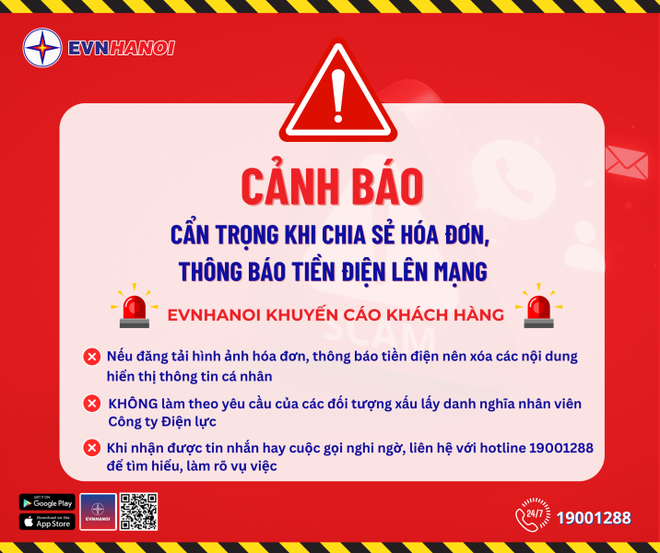 EVNHANOI khuyến cáo cẩn trọng khi chia sẻ hóa đơn, thông báo tiền điện lên mạng- Ảnh 1.