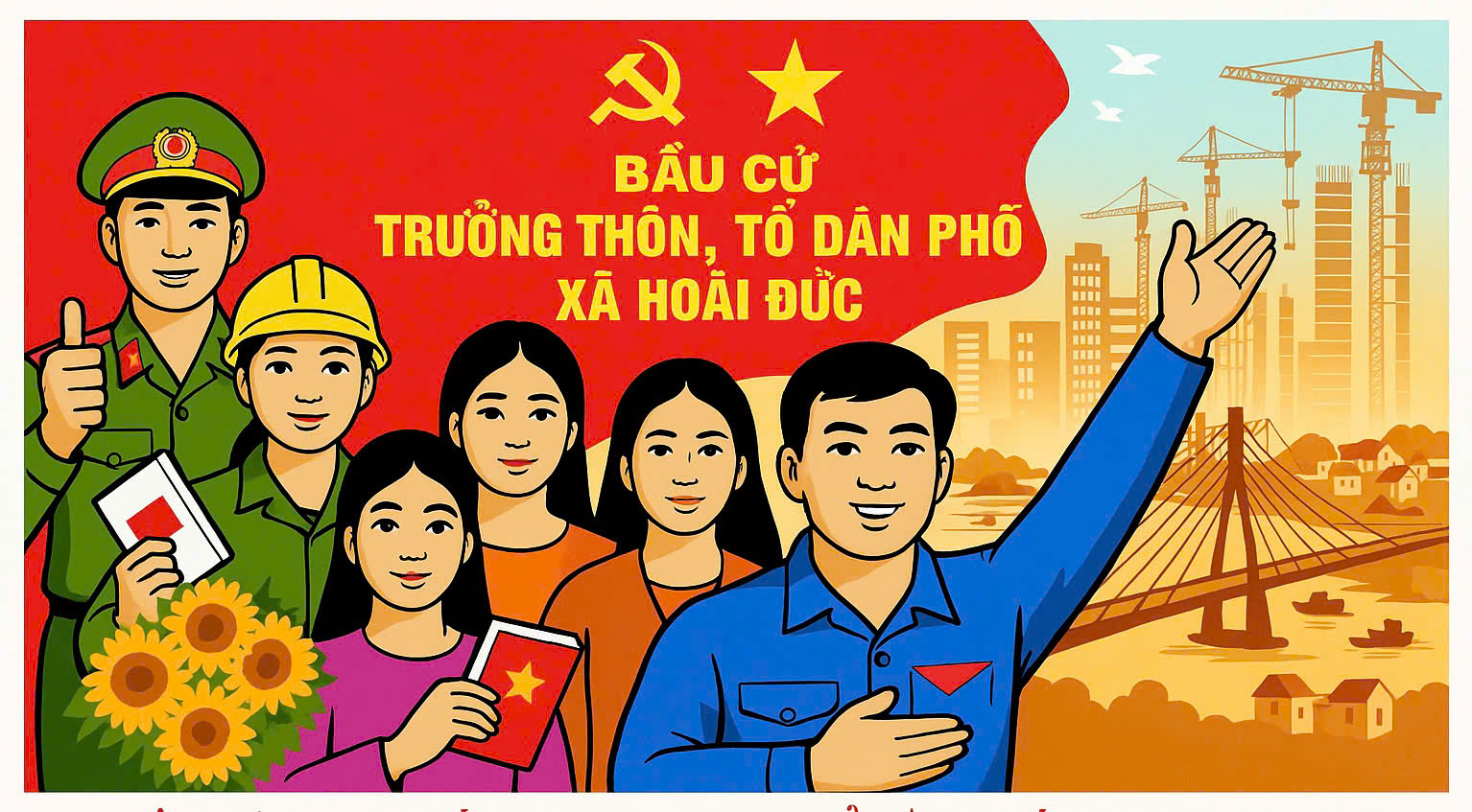 Phát huy dân chủ ở cơ sở - cử tri tích cực tham gia bầu cử Trưởng thôn, Tổ dân phố xã Hoài Đức- Ảnh 1.
