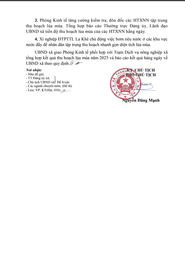 Tập trung đôn đốc nhân dân thu hoạch lúa, cây hoa màu vụ mùa năm 2025- Ảnh 2.