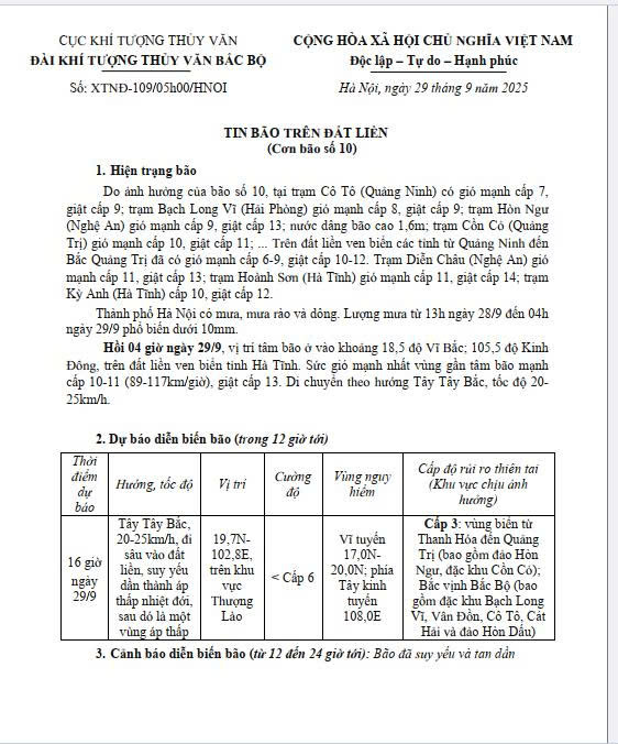 TIN BÃO TRÊN ĐẤT LIỀN- Ảnh 1.