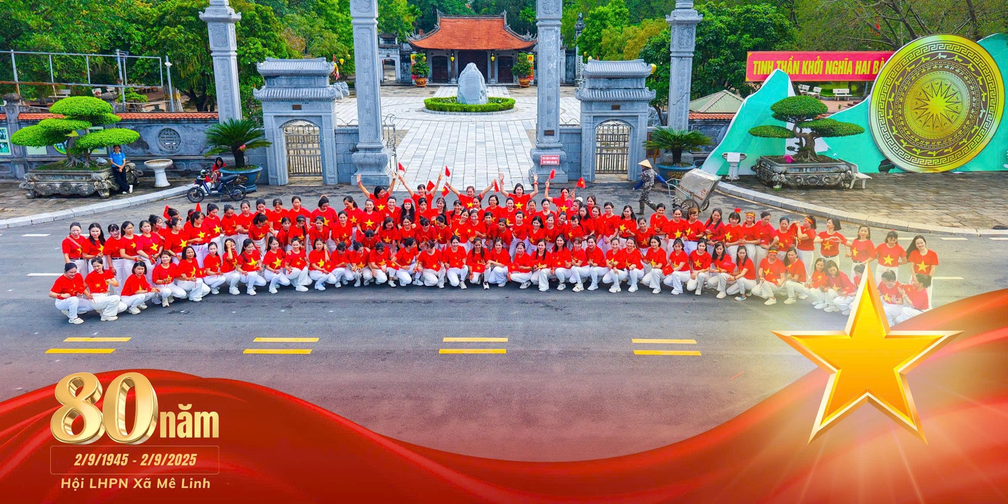 Sôi động chương trình đồng diễn dân vũ chào mừng Quốc khánh 2/9 tại xã Mê Linh- Ảnh 2.