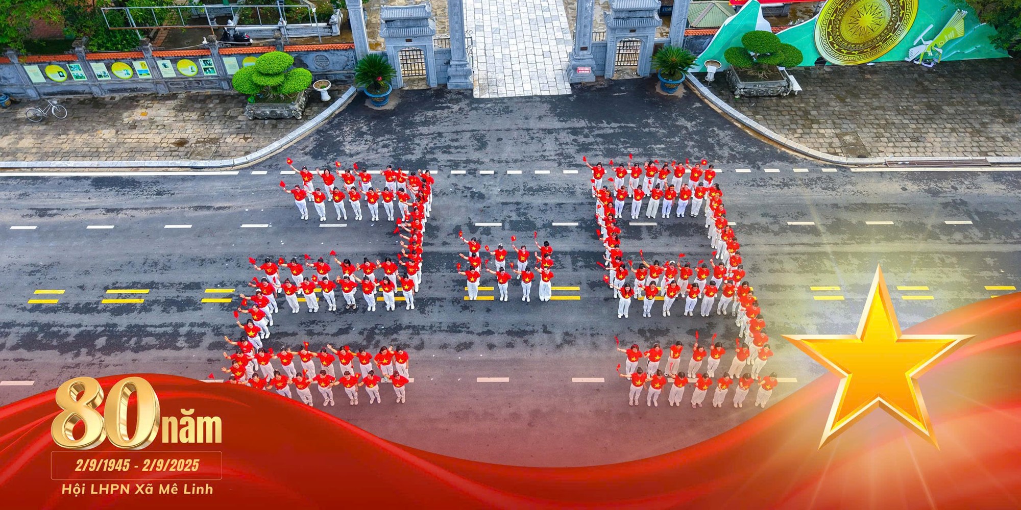 Sôi động chương trình đồng diễn dân vũ chào mừng Quốc khánh 2/9 tại xã Mê Linh- Ảnh 1.
