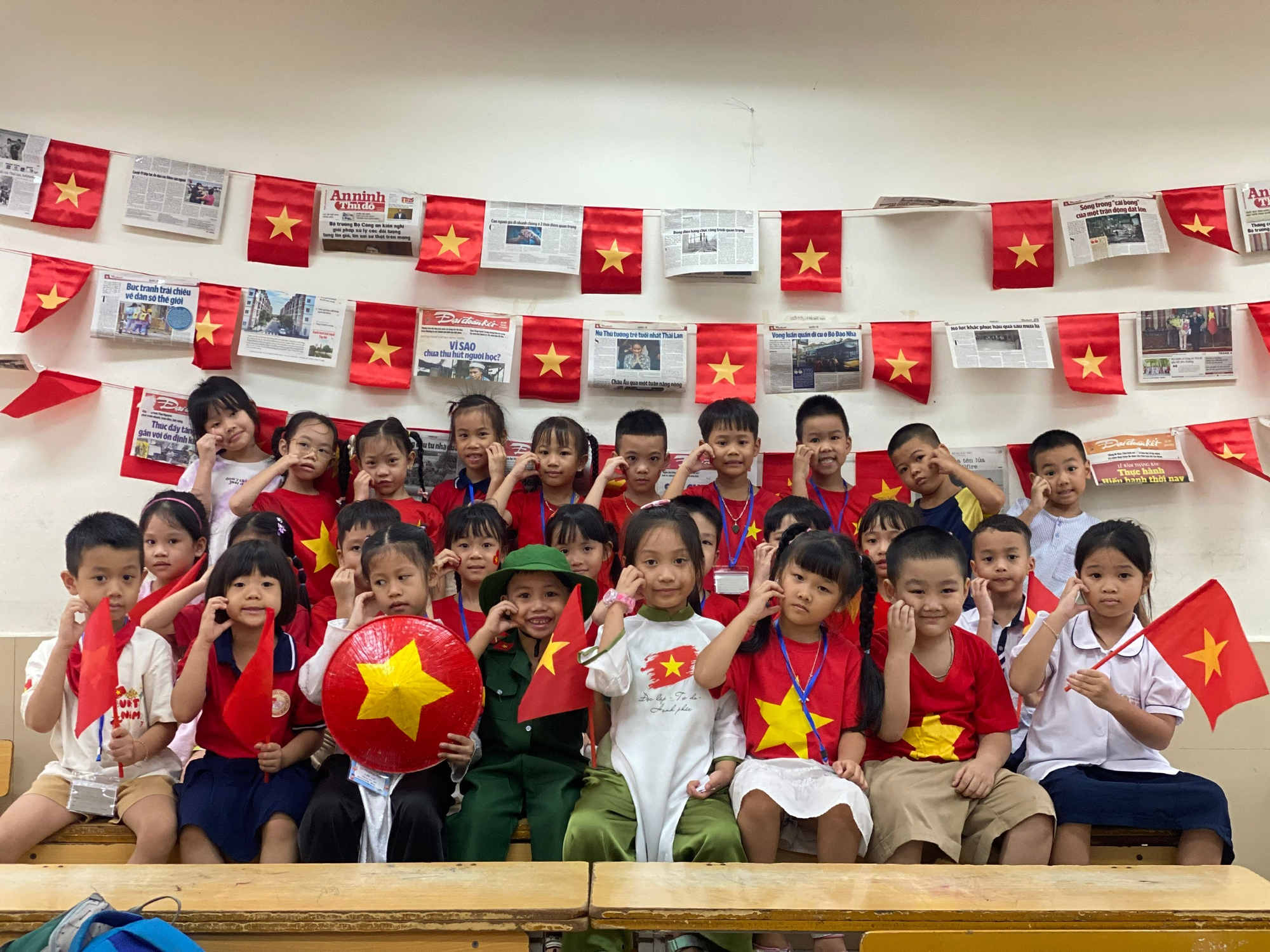 A group of children posing for a photo  AI-generated content may be incorrect.