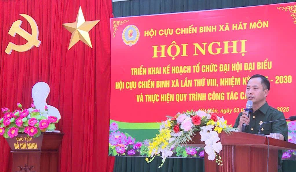 HỘI CỰU CHIẾN BINH XÃ HÁT MÔN TRIỂN KHAI CÔNG TÁC CHUẨN BỊ ĐẠI HỘI ĐIỂM NHIỆM KỲ 2025 – 2030- Ảnh 2.
