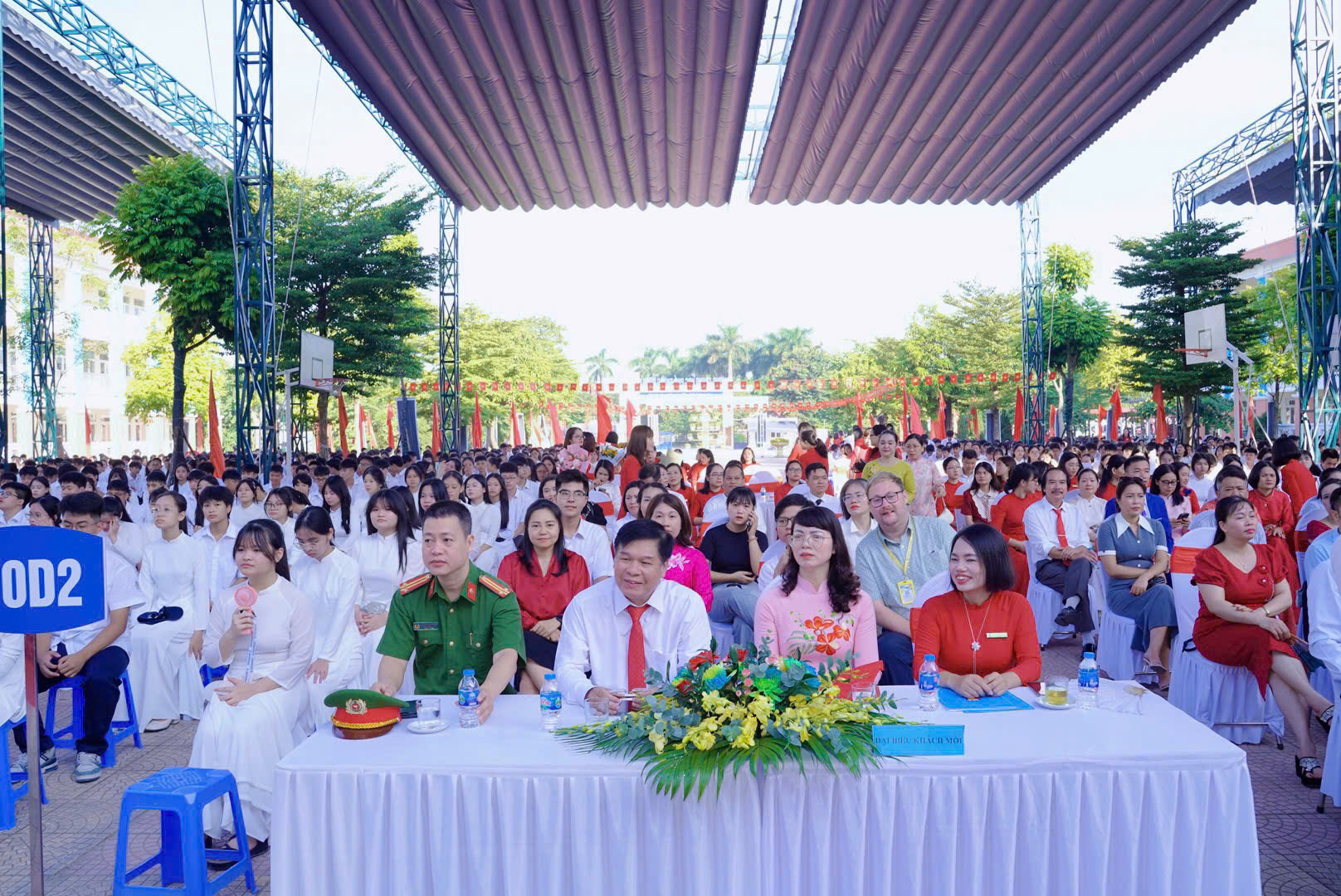 Lãnh đạo xã Nam Phù dự Lễ khai giảng tại các trường học trên địa bàn xã