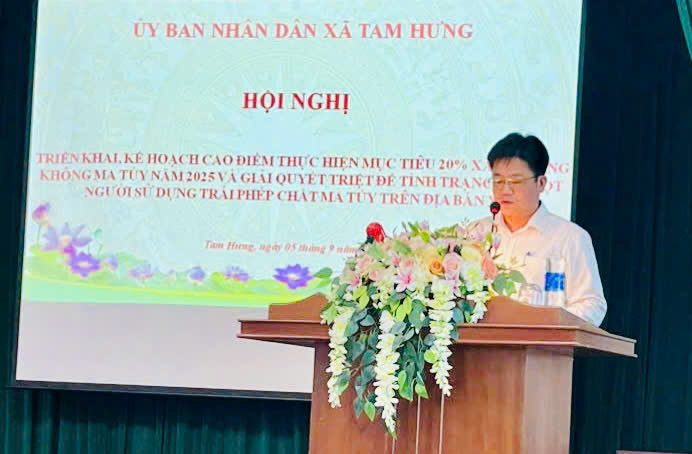 UBND xã Tam Hưng triển khai cao điểm xây dựng xã, phường "không ma túy" năm 2025- Ảnh 1.
