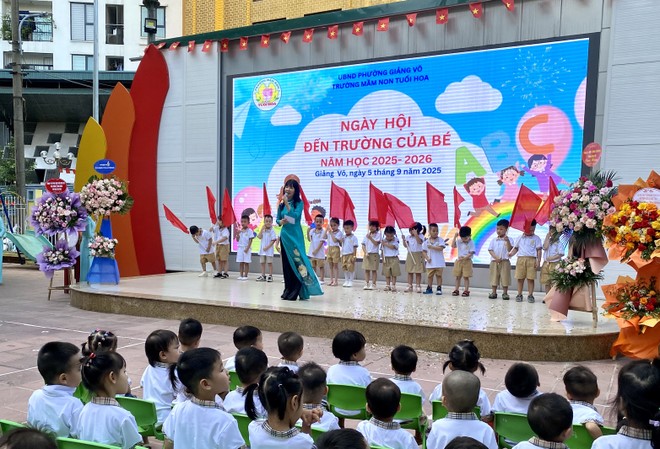 Phường Giảng Võ: Tổ chức Lễ khai giảng đặc biệt, kết nối trực tuyến với điểm cầu Trung ương- Ảnh 7.
