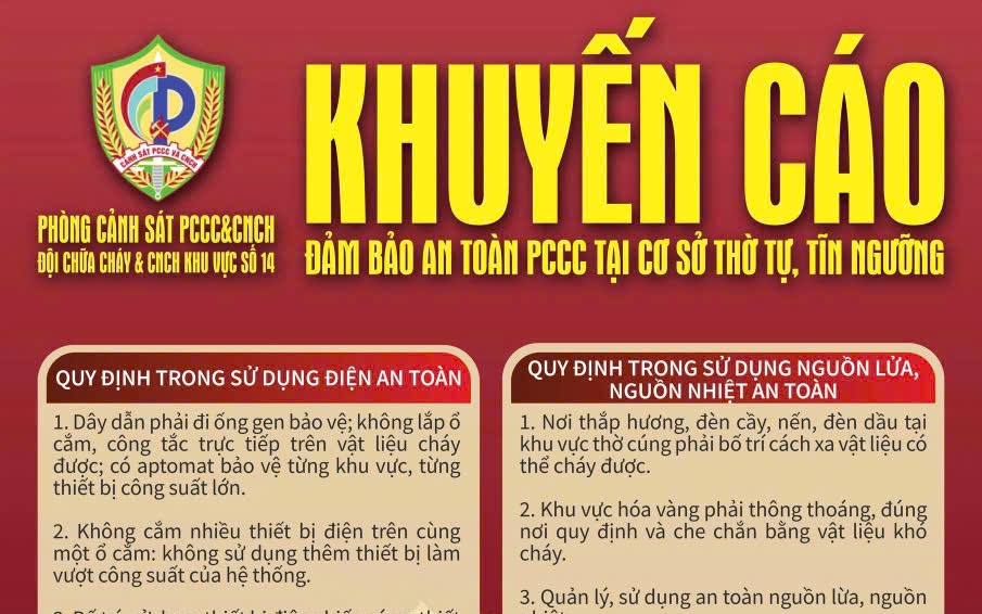 Tăng cường đảm bảo an toàn PCC tại cơ sở thờ tự, tín ngưỡng