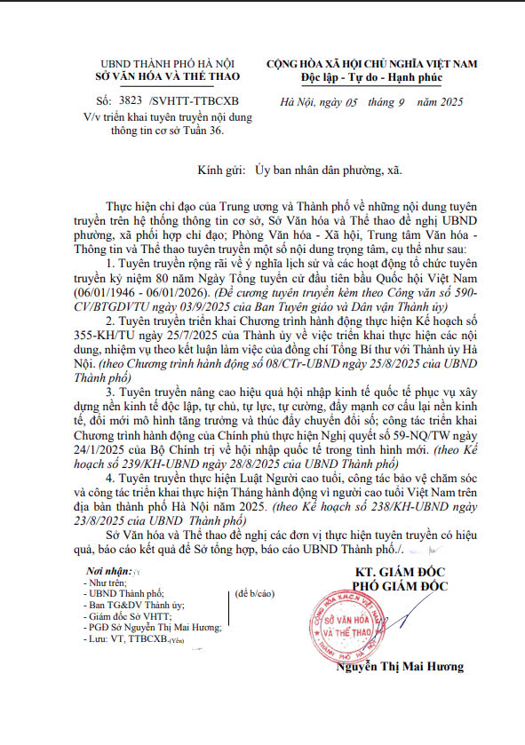 Thông báo v/c triển khai tuyên truyền thông tin cơ sở Tuần 36- Ảnh 1.