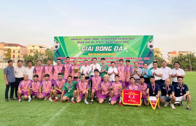 Bế mạc Giải bóng đá Nam xã Hoài Đức năm 2025- Ảnh 9.