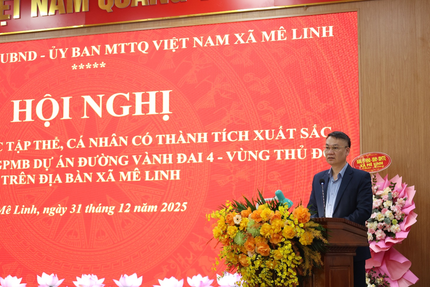 Xã Mê Linh biểu dương các tập thể, cá nhân tiêu biểu trong Công tác Giải phóng mặt bằng đường Vành đai 4- Ảnh 1.