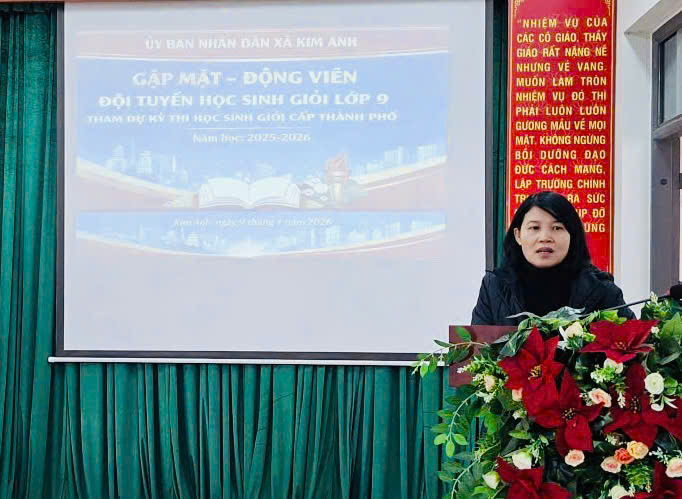 Xã Kim Anh động viên học sinh trước Kỳ thi học sinh giỏi các môn văn hóa lớp 9 năm học 2025–2026.- Ảnh 2.