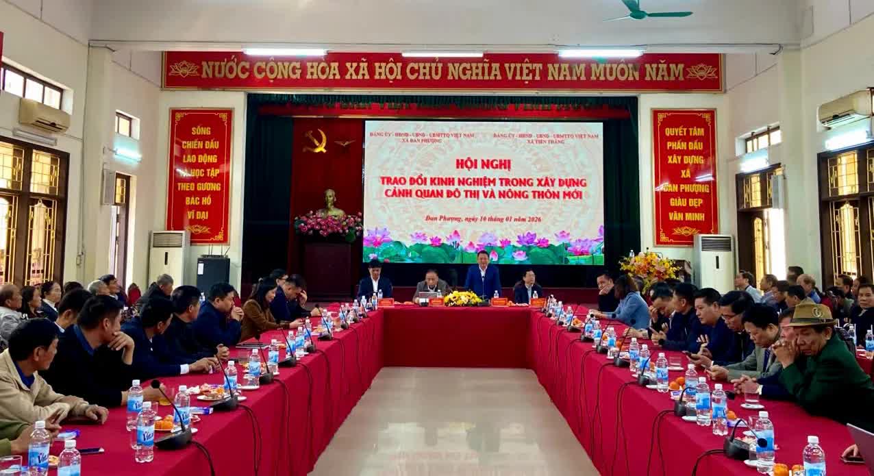 Xã Đan Phượng và xã Tiến Thắng chia sẻ kinh nghiệm xây dựng cảnh quan đô thị, nông thôn mới- Ảnh 5.