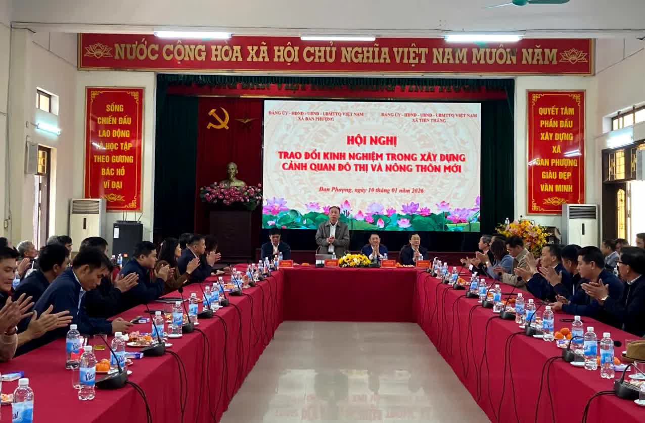 Xã Đan Phượng và xã Tiến Thắng chia sẻ kinh nghiệm xây dựng cảnh quan đô thị, nông thôn mới- Ảnh 1.