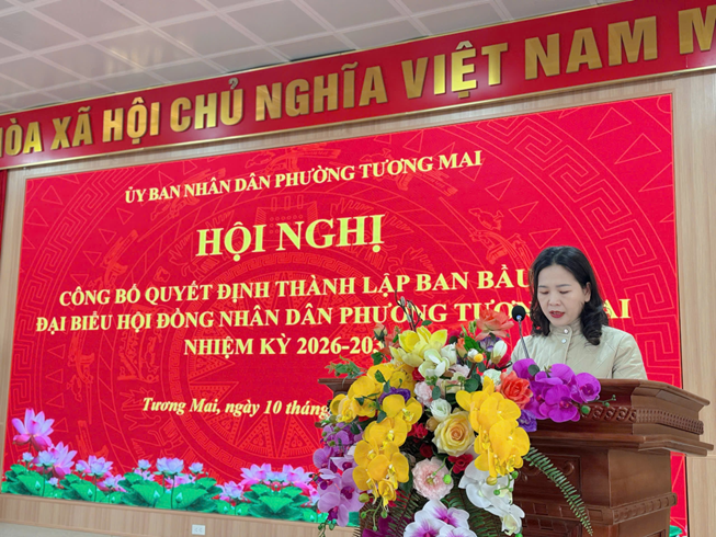 Phường Tương Mai: Công bố Quyết định thành lập Ban bầu cử đại biểu HĐND phường, nhiệm kỳ 2026-2031- Ảnh 1.