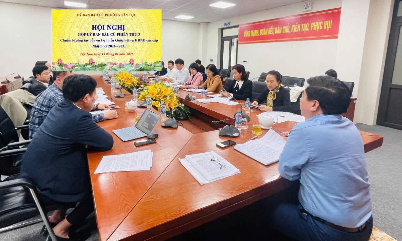 ​Hội đồng bầu cử phường Tây Tựu tổ chức phiên họp thứ 3 chuẩn bị cho công tác bầu cử Quốc hội và HĐND các cấp nhiệm kỳ 2026 - 2031- Ảnh 1.