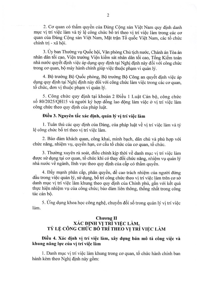 Nghị định số 361/2025/NĐ-CP của Chính phủ quy định chi tiết về nguyên tắc, trình tự, thủ tục xây dựng, thẩm quyền phê duyệt vị trí việc làm công chức- Ảnh 2.