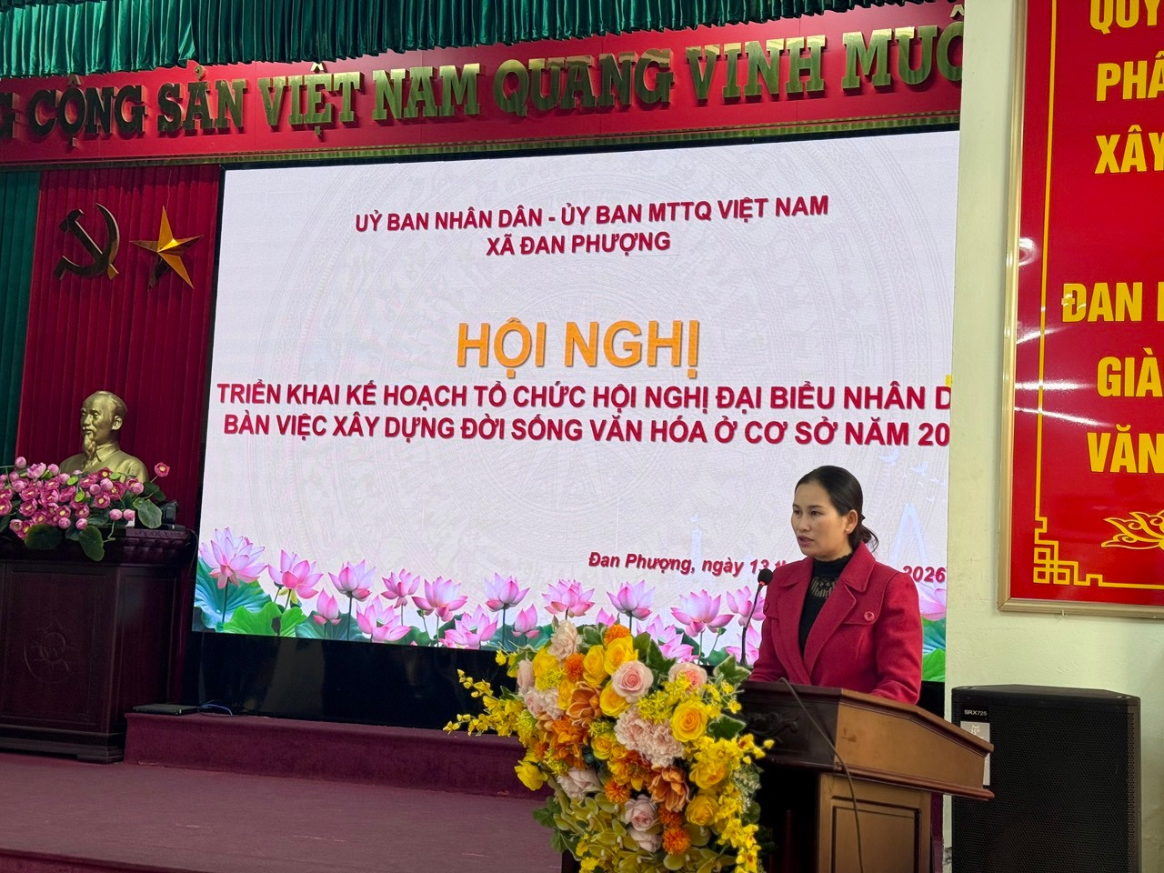 HỘI NGHỊ TRIỂN KHAI KẾ HOẠCH LIÊN TỊCH GIỮA UBND XÃ VÀ UB MTTQ VỀ TỔ CHỨC HỘI NGHỊ ĐẠI BIỂU NHÂN DÂN BÀN VIỆC XÂY DỰNG ĐỜI SỐNG VĂN HÓA Ở CƠ SỞ NĂM 2026- Ảnh 2.