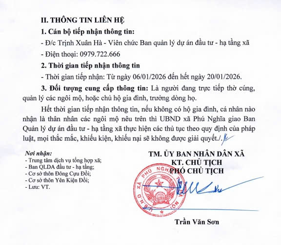 THÔNG BÁO về việc kê khai, tìm thân nhân ngôi mộ nằm trong phạm vi giải phóng mặt bằng thực hiện dự án xây dựng trường THCS Đông Sơn- Ảnh 2.