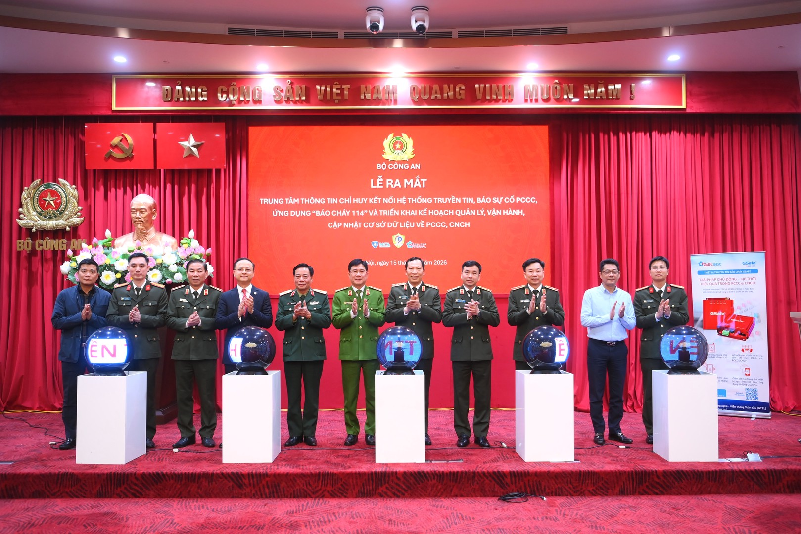 Ra mắt Trung tâm thông tin chỉ huy kết nối hệ thống truyền tin, báo sự cố phòng cháy, chữa cháy, ứng dụng 