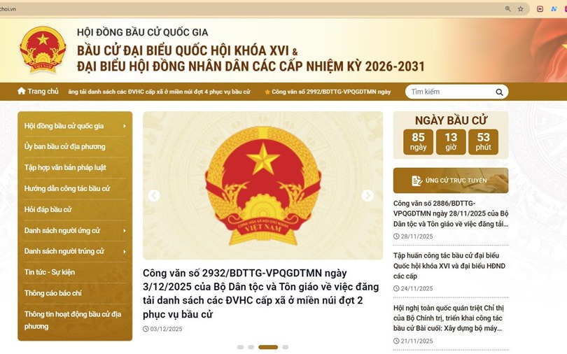 HƯỚNG DẪN NỘP HỒ SƠ VÀ TÍCH HỢP THÔNG TIN ĐƠN ỨNG CỬ, TIỂU SỬ TÓM TẮT TRÊN CỔNG THÔNG TIN ĐIỆN TỬ CỦA HỘI ĐỒNG BẦU CỬ QUỐC GIA- Ảnh 1.