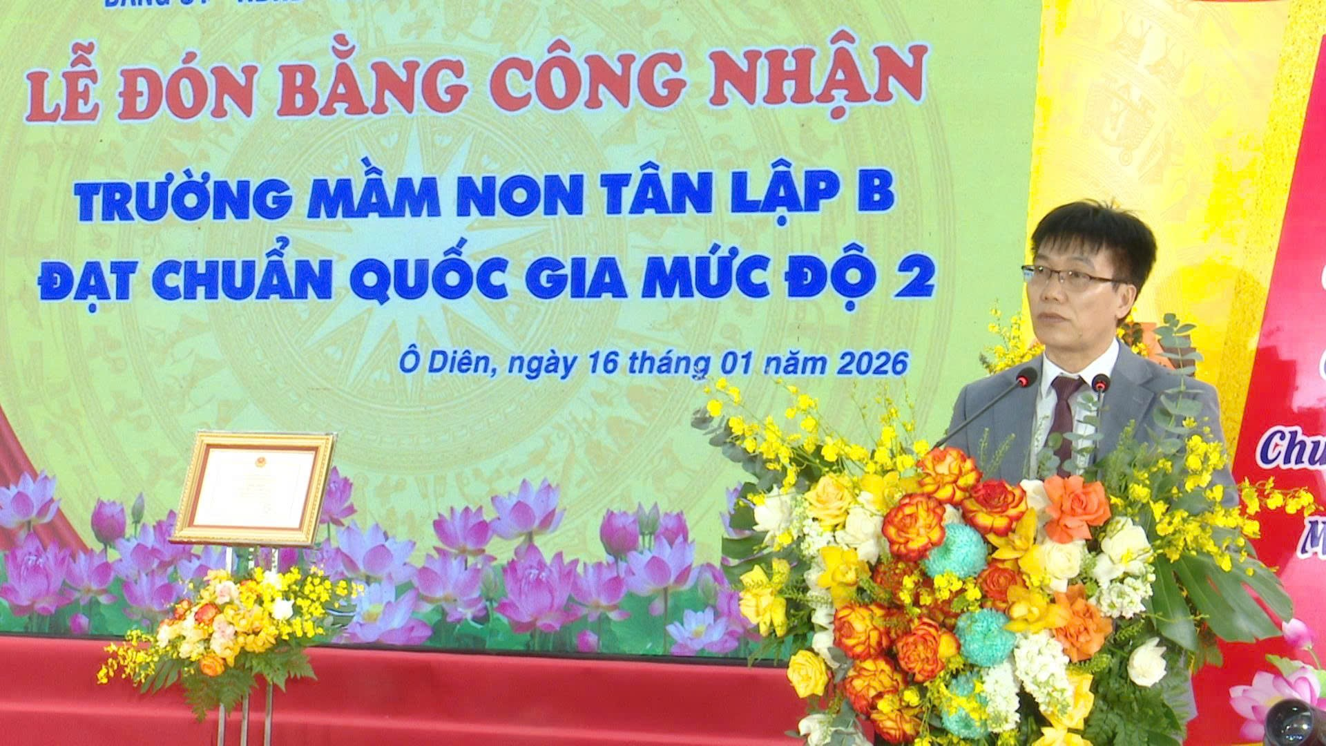 Lễ đón nhận Trường Mầm non Tân Lập B đạt chuẩn Quốc gia mức độ 2- Ảnh 3.