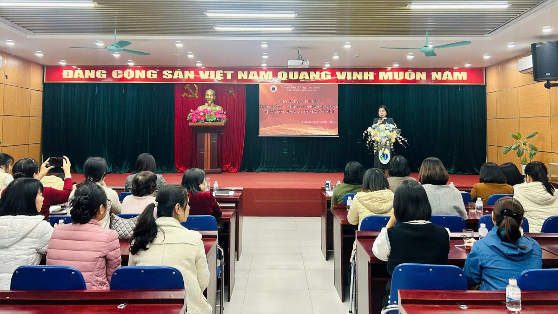 Trường mầm non Yên Sở tổ chức các hoạt động thi đua “Mừng Đảng - Mừng Xuân Bính Ngọ 2026”- Ảnh 1.