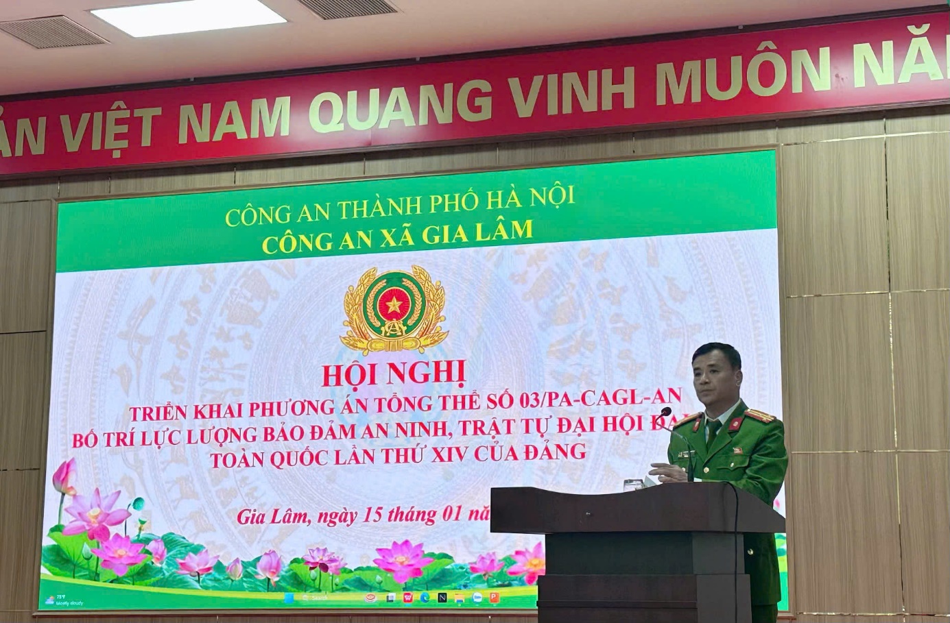 Công an xã Gia Lâm triển khai phương án tổng thể số 03/PA-CAGL-AN bố trí lực lượng bảo đảm an ninh trật tự Đại hội Đảng toàn quốc lần thứ XIV của Đảng- Ảnh 3.