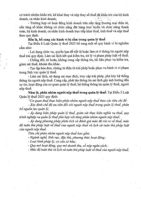 Một số nội dung cơ bản về Luật Quản lý Thuế số 108/2025/QH 15- Ảnh 2.
