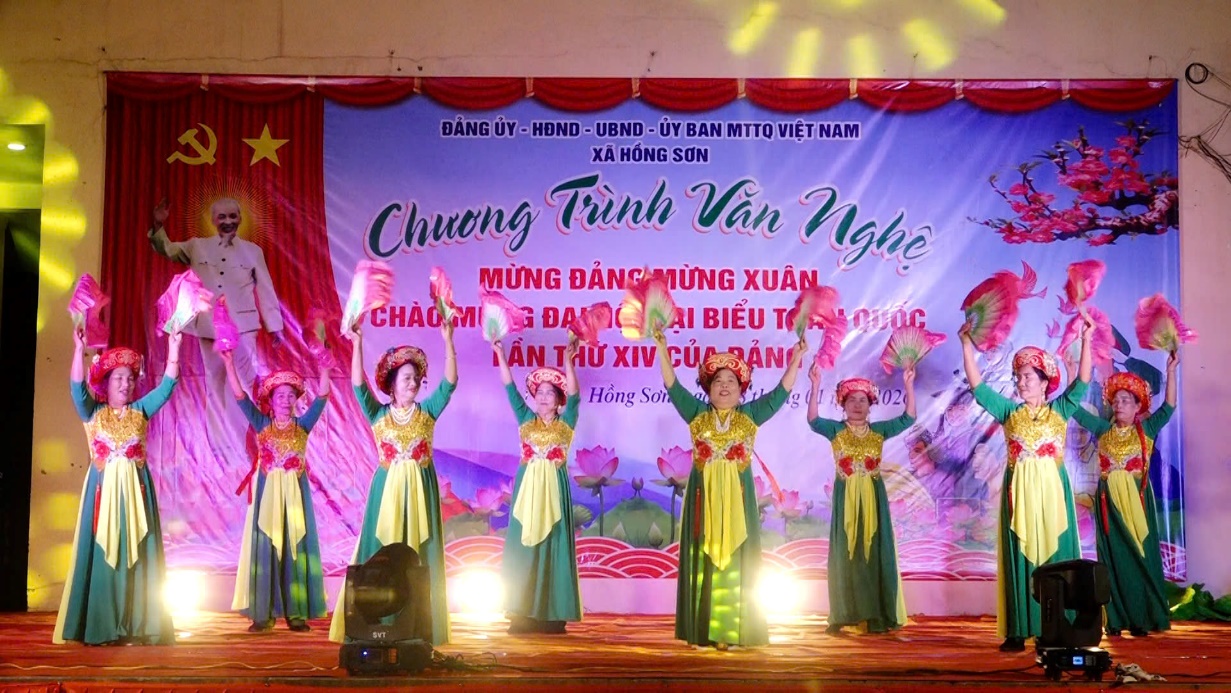 Hồng Sơn đặc sắc chương trình văn nghệ Mừng Đảng - Mừng Xuân, chào mừng Đại hội đại biểu toàn quốc lần thứ XIV của Đảng- Ảnh 7.