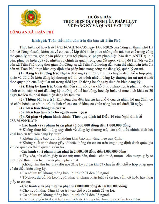 Hướng dẫn thực hiện quy định của pháp luật về đăng ký và quản lý cư trú- Ảnh 1.