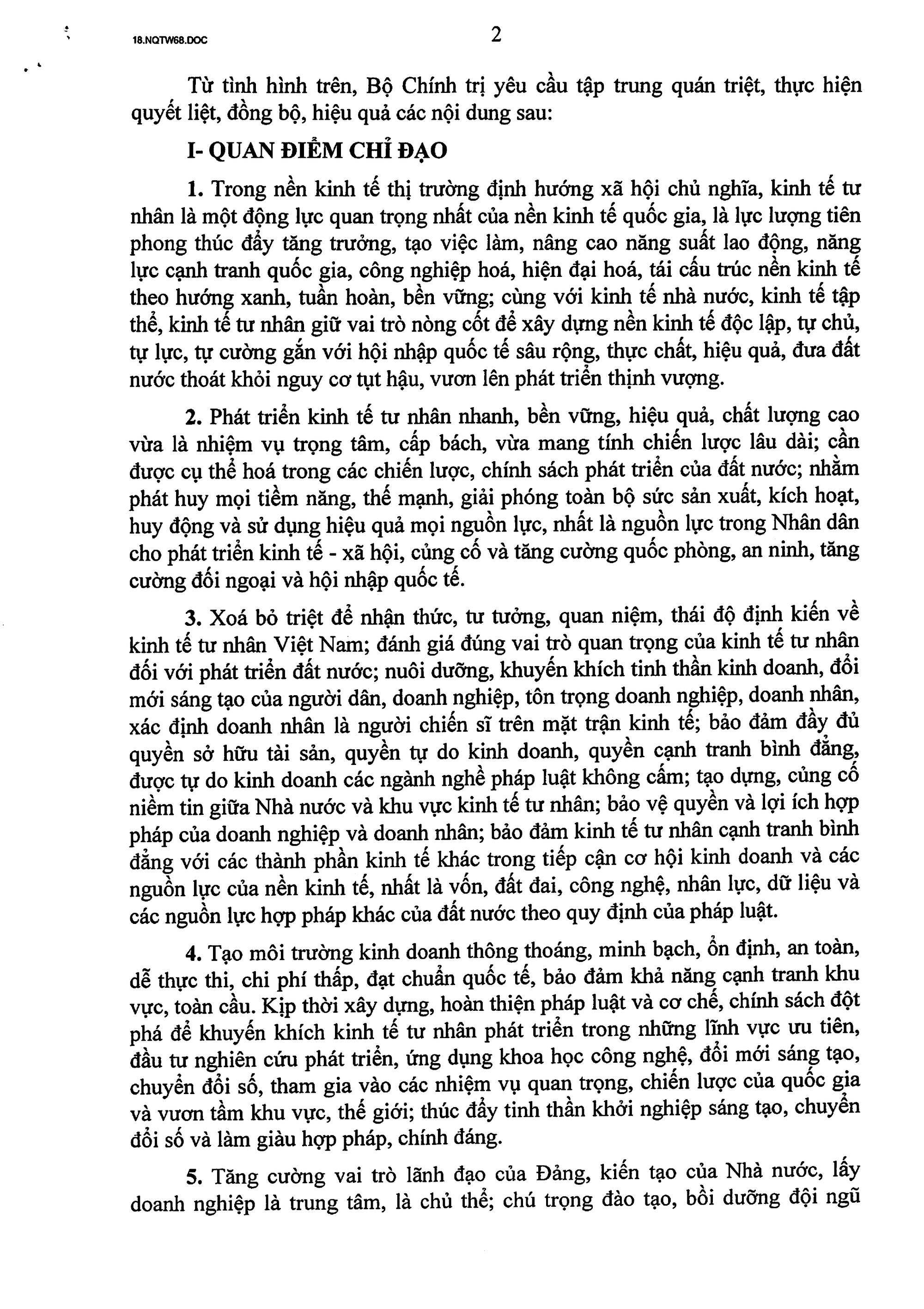 TOÀN VĂN: Nghị quyết số 68-NQ/TW về phát triển kinh tế tư nhân- Ảnh 2.