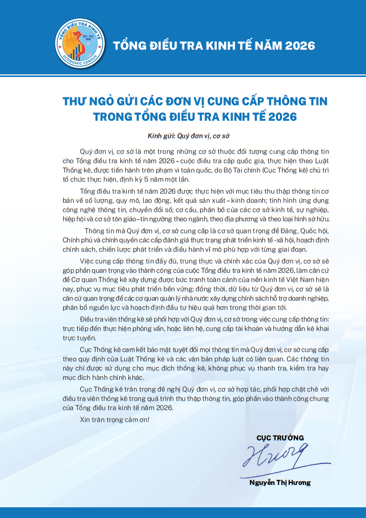 TỔNG ĐIỀU TRA KINH TẾ TOÀN QUỐC TỪ NGÀY 05/01/2026- Ảnh 2.