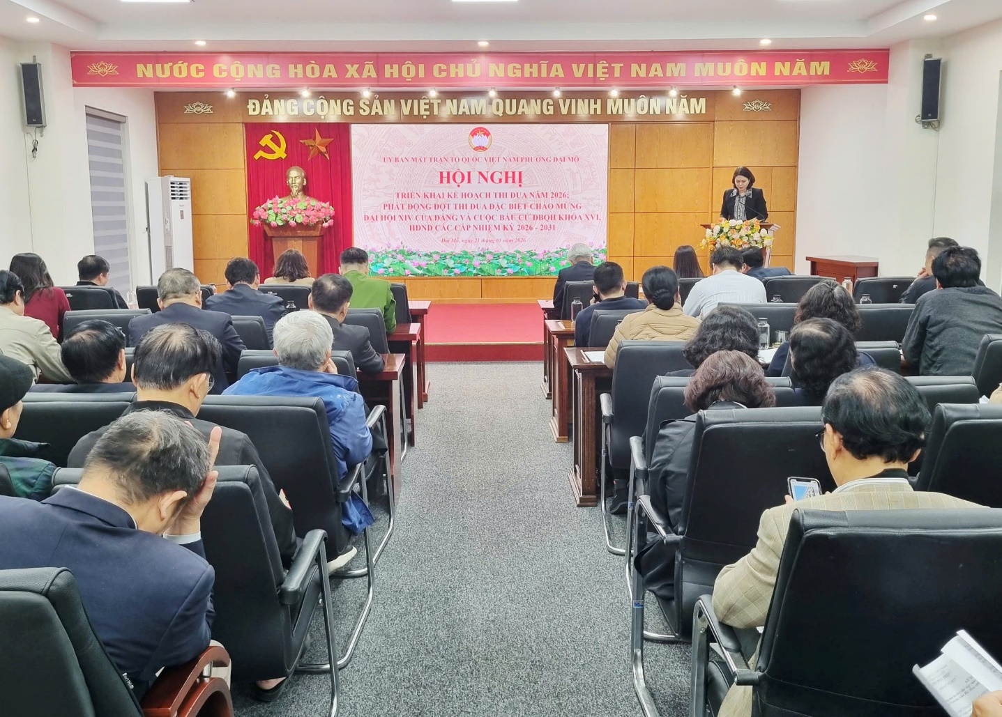 Ủy ban Mặt trận tổ quốc Việt Nam phường Đại Mỗ triển khai kế hoạch phong trào thi đua năm 2026 và lấy phiếu tín nhiệm đối với nhân sự được giới thiệu bổ sung quy hoạch cán bộ chủ chốt - Ảnh 1.