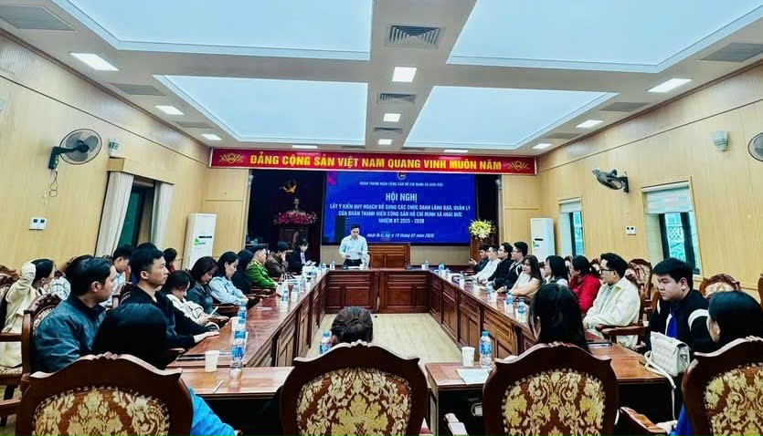 Ban Chấp hành Đoàn xã Hoài Đức tổ chức hội nghị lấy ý kiến quy hoạch bổ sung cán bộ Đoàn xã nhiệm kỳ 2025-2030- Ảnh 2.