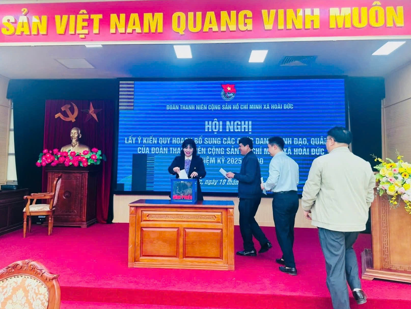Ban Chấp hành Đoàn xã Hoài Đức tổ chức hội nghị lấy ý kiến quy hoạch bổ sung cán bộ Đoàn xã nhiệm kỳ 2025-2030- Ảnh 3.