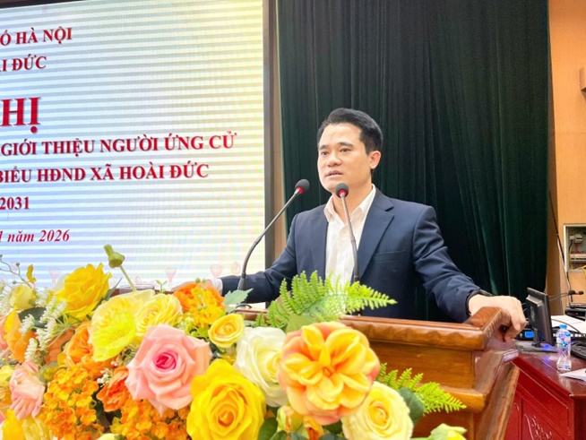 Đảng ủy xã Hoài Đức tổ chức hội nghị Ban lãnh đạo mở rộng giới thiệu người ứng cử đại biểu HĐND Thành phố và đại biểu HĐND xã, nhiệm kỳ 2026-2031- Ảnh 5.