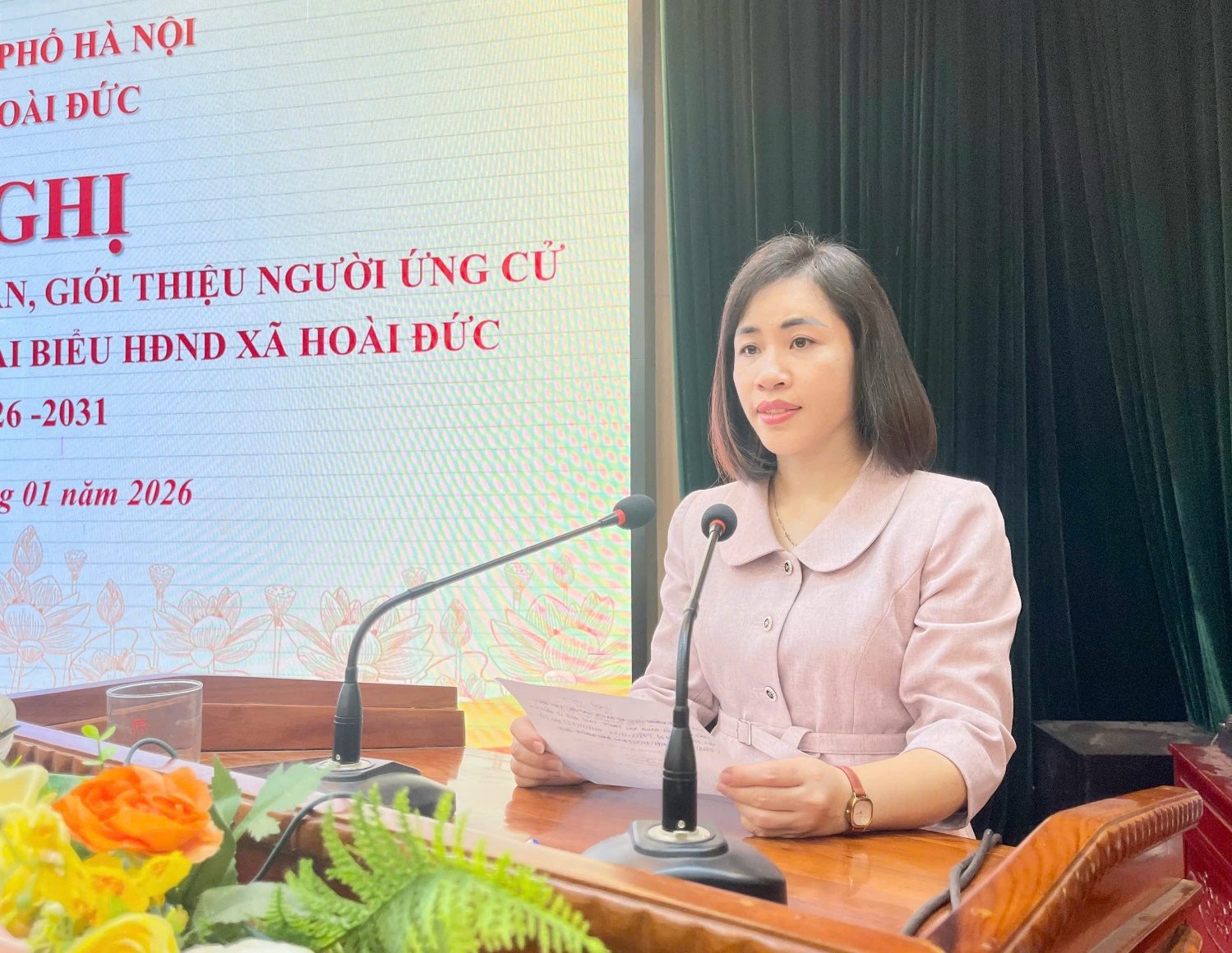 Đảng ủy xã Hoài Đức tổ chức hội nghị Ban lãnh đạo mở rộng giới thiệu người ứng cử đại biểu HĐND Thành phố và đại biểu HĐND xã, nhiệm kỳ 2026-2031- Ảnh 3.