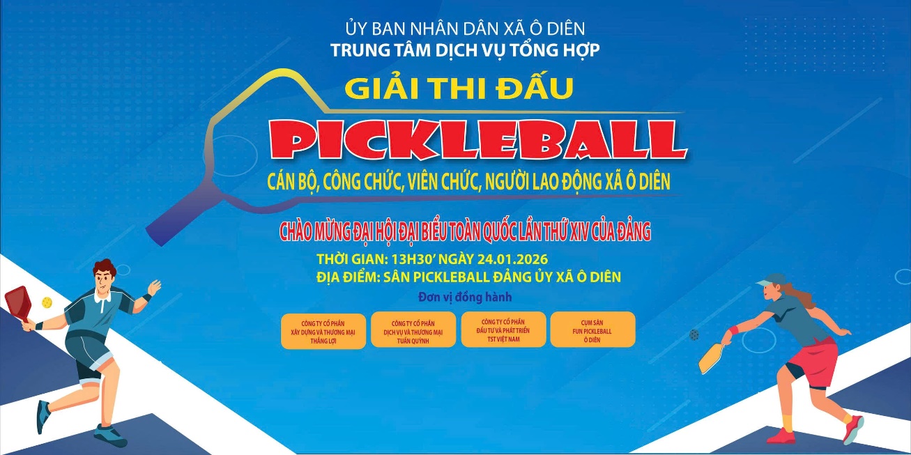 Xã Ô Diên tổ chức giải Pickleball chào mừng năm mới 2026 và các sự kiện chính trị trọng đại của đất nước- Ảnh 1.