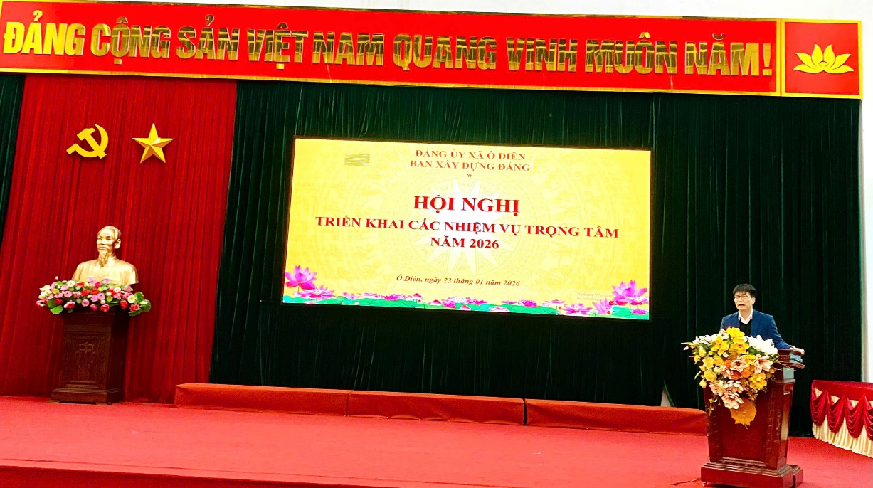 Đảng uỷ xã Ô Diên tổ chức Hội nghị triển khai các nhiệm vụ trọng tâm năm 2026- Ảnh 1.